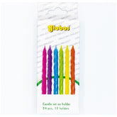 Globo - Velas de Cumpleaños con Soportes - Colores Variados